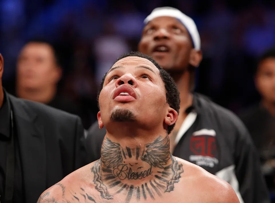 Boxing - Gervonta Davis v Francisco Fonseca - IBF World Super Featherweight Title - Las Vegas, USA - August 26, 2017  Gervonta Davis looks up at the big screen after winning the fight REUTERS/Steve Marcus