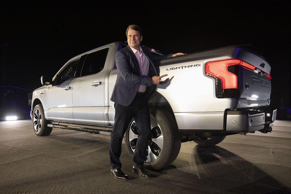 ford motor company reveals first all electric pickup truck
