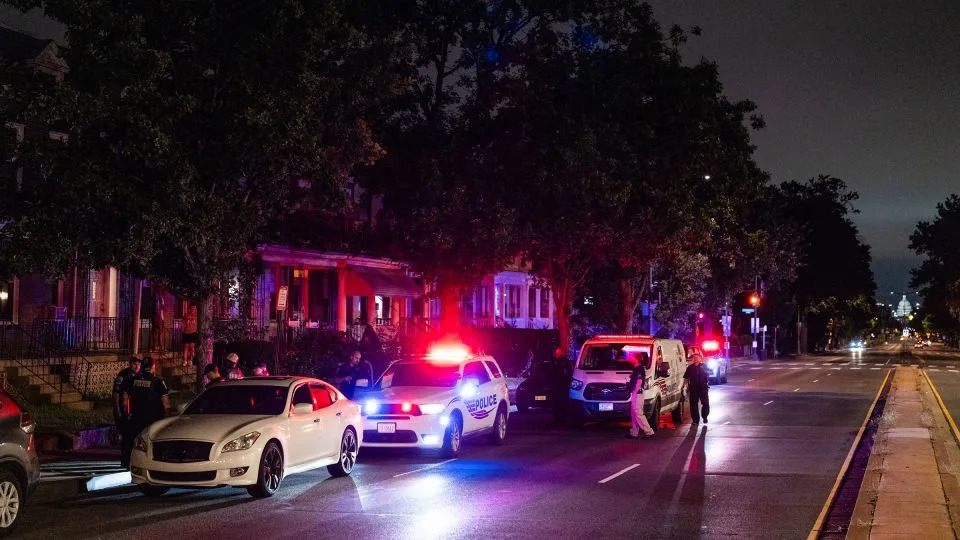 Metropolitan Police Department officers and Homeland Security Investigations special agents prepare to search a vehicle. - Eric Lee for CNN