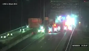 Update: Traffic moving on I-295 SB after semi fire closed all lanes | First Alert Traffic