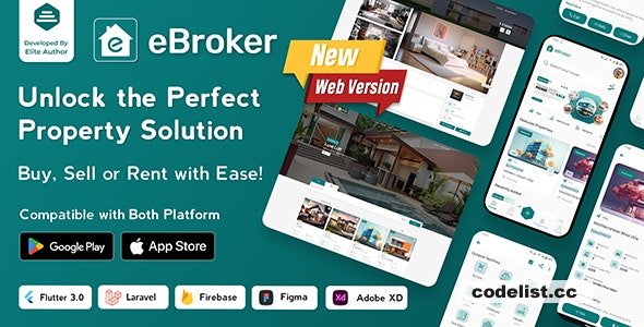 eBroker v1.2.3 - Real Estate Property Buy-Rent-Sell Flutter app with Laravel Admin Panel - nulled