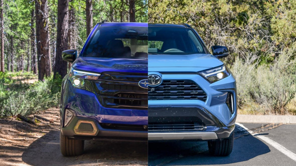 Both the 2025 Toyota RAV4 and Subaru Forester Hybrid Are Winners. But One is a Champ.