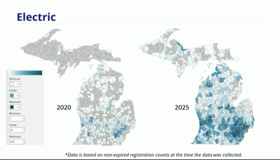 Electric vehicle registration data provided by the Michigan Department of State | Screenshot