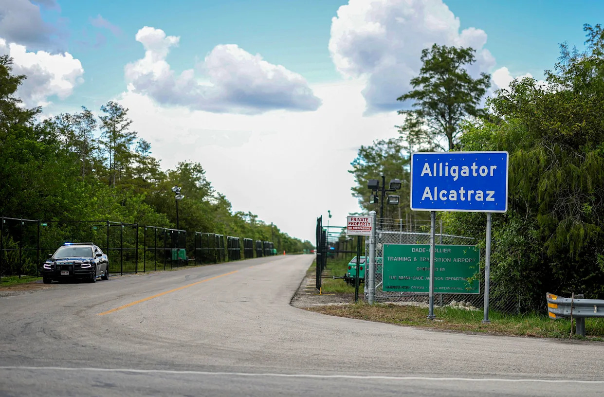 'Alligator Alcatraz' migrant detention camp in Florida must temporarily halt construction, judge rules