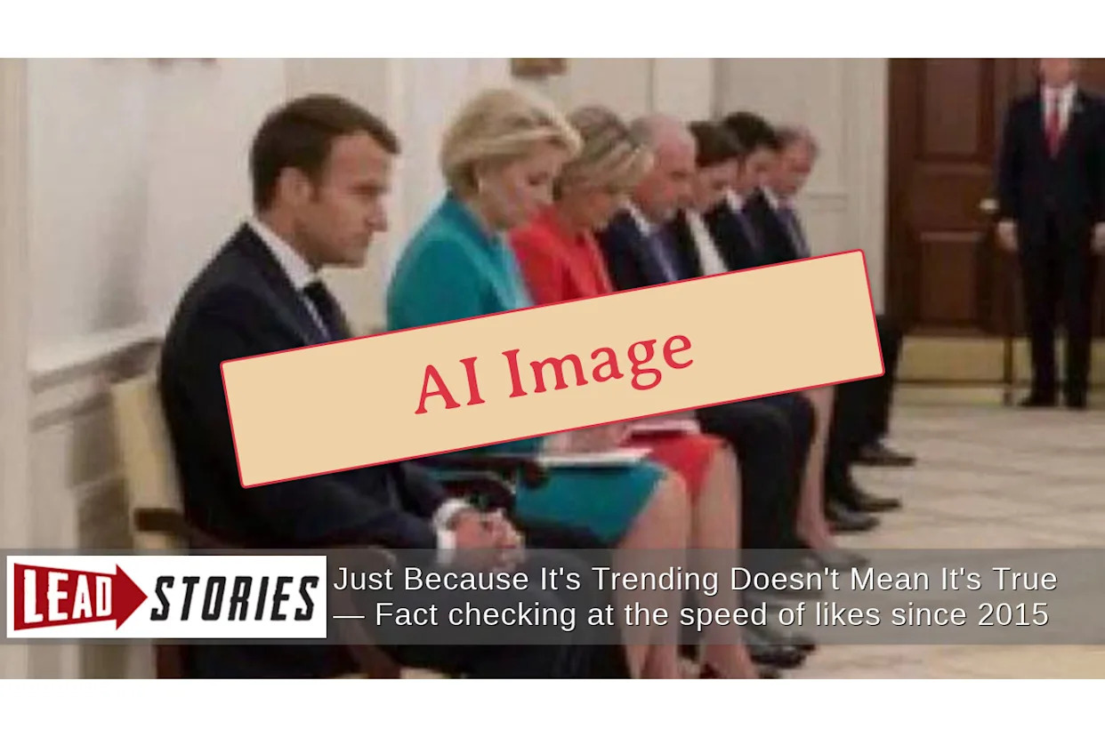 Fact Check: AI Image Shows European Leaders Waiting On Chairs In White House Corridor -- Not Real Photograph