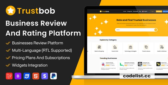 Trustbob v1.1 - Business Review And Rating Platform (SAAS) - nulled