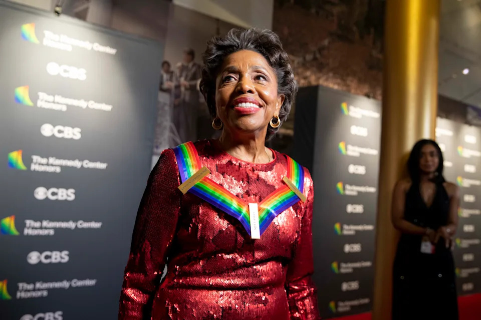Tania León on the red carpet of the 2022 Kennedy Center Honors. - (Amanda Andrade-Rhoades/For The Washington Post)