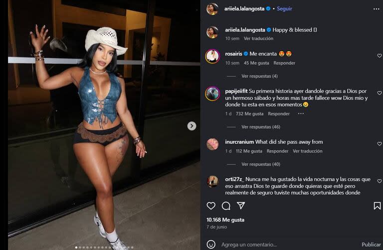 Murió la influencer Ariela “La Langosta”: la encontraron baleada en su auto