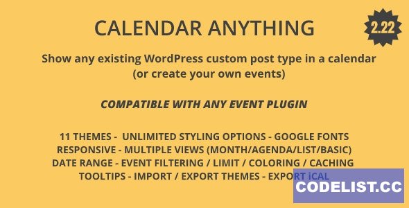 Calendar Anything v2.21 - Show any existing WordPress custom post type in a calendar