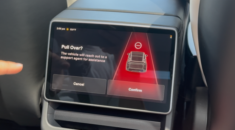 The end screen that you'll see in the rear of the Tesla Robotaxi
