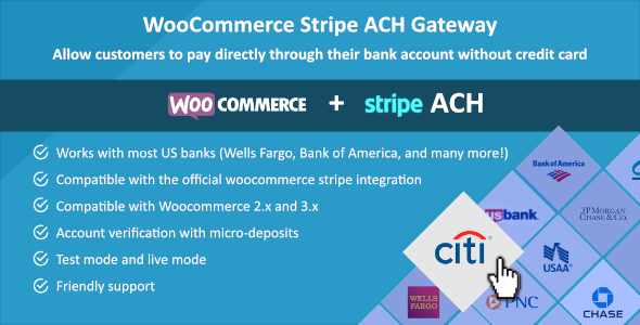 Woocommerce Stripe ACH Gateway v1.0.7