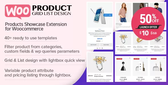 WOO Product Grid List Design - Responsive Products Showcase Extension for WooCommerce v1.0.8