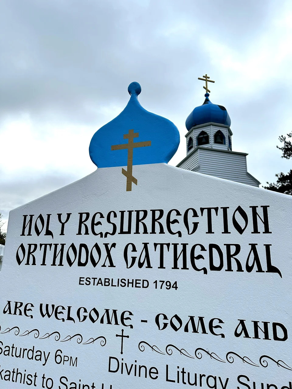 The Russian Orthodox Church founded this cathedral in Kodiak, Alaska, in 1794, long before the United States bought Alaska from Russia.