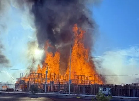Crews battle huge fire in North Las Vegas; 1 person injured