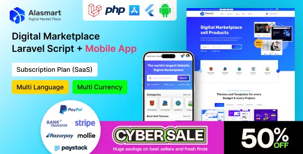 Alasmart - Digital Product Download Marketplace Laravel Script v4.1.1