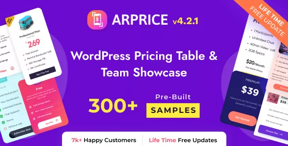 ARPrice - WordPress Pricing Table Plugin v4.2.1