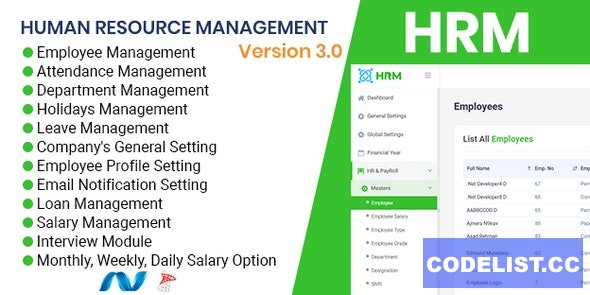 HRMS v3.0 - Human Resource Management System, ZkTeco BioMetric Time attendance, Salary, Manage employee