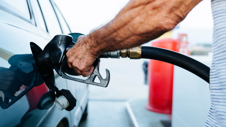 A fuel filler inside a car