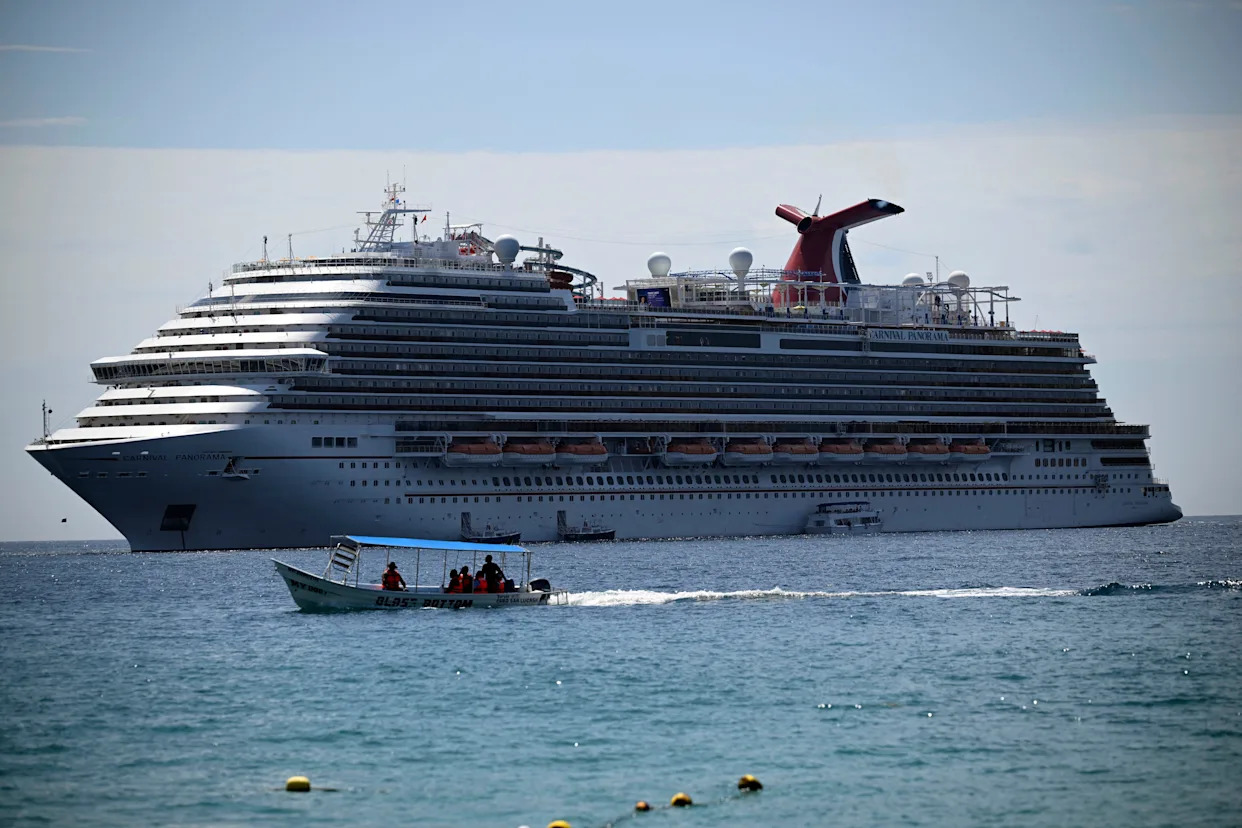 Carnival cruise ship tilts amid rough weather, scattering dishes, flooding elevator