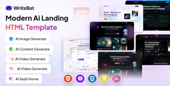 WriteBot - AI Landing HTML Template v2.0.0