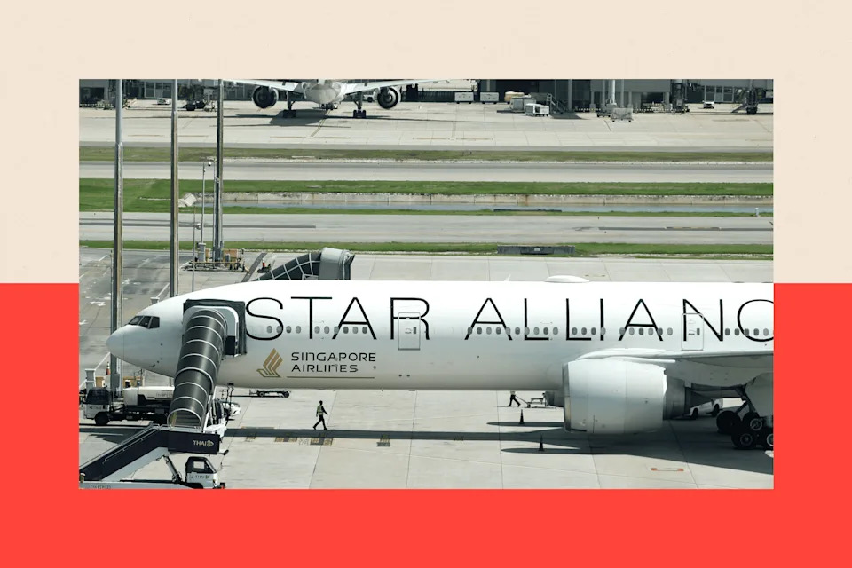 Singapore Airlines plane park at tarmac for maintenance after emergency landing