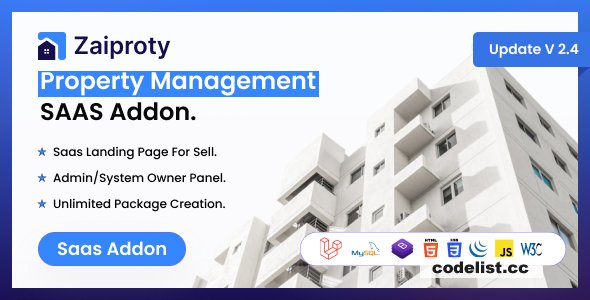 Zaiproty - Property Management SAAS Addon v2.4