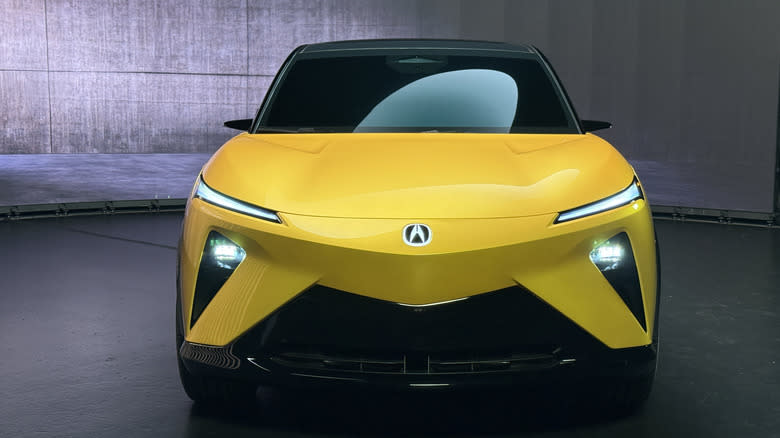 Front end of the yellow Acura RSX Prototype