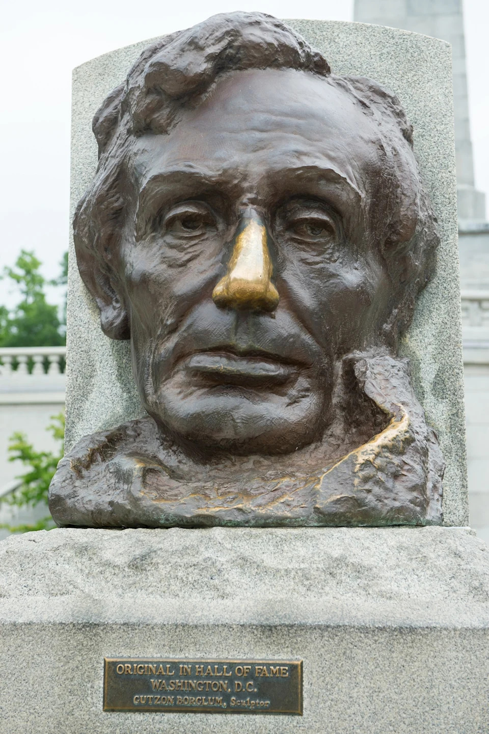 A statue of Abraham Lincoln outside of his tomb in Springfield, Illinois.