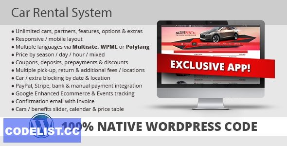 Car Rental System (Native WordPress Plugin) v5.0.2