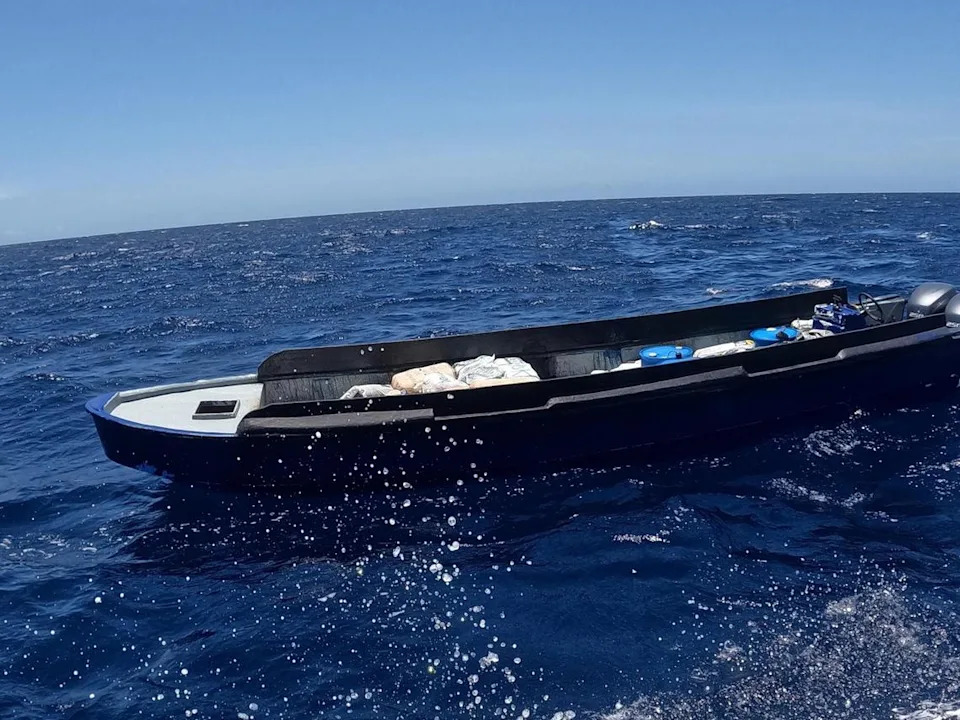 U.S. Coast Guard Law Enforcement Detachment 404 crew interdicts a suspicious vessel approximately 52 miles north of Carabobo, Venezuela, Aug. 2, 2025. The crew of Royal Netherlands Navy’s HNLMS Friesland and an embarked Helicopter Interdiction Tactical Squadron aircrew provided tactical support during the interdiction, resulting in the seizure of 3,618 pounds of marijuana, according to the Coast Guard.