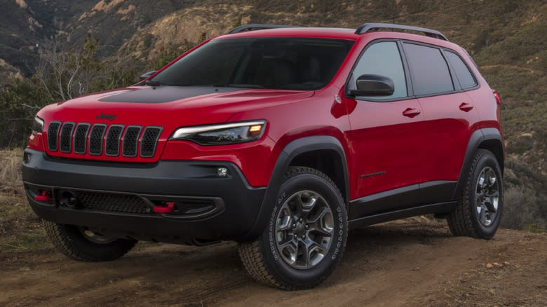 A red 2020 Jeep Cherokee