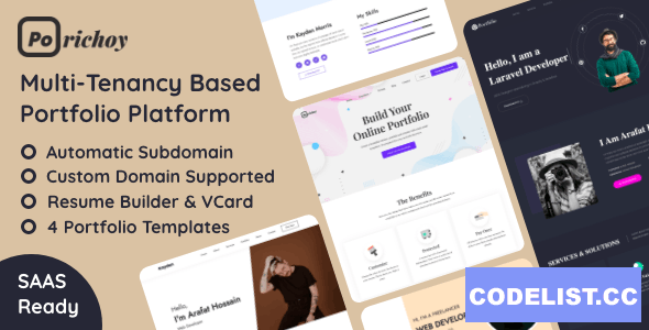 Porichoy v1.6 - Multitenancy Based Portfolio Builder Platform (SAAS) - nulled
