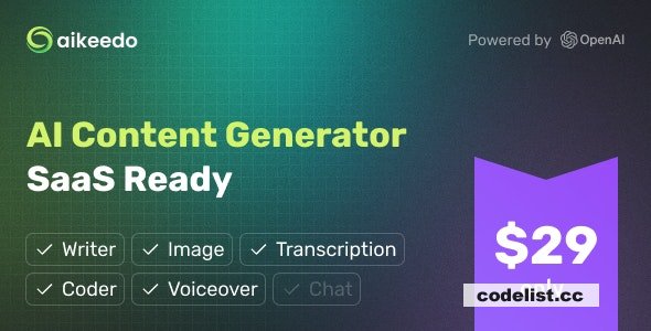 Aikeedo v1.3.5 - AI Content Generator Platform - SaaS Ready - OpenAI - nulled