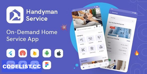 Handyman Service v11.0.0 - Flutter On-Demand Home Services App with Complete Solution