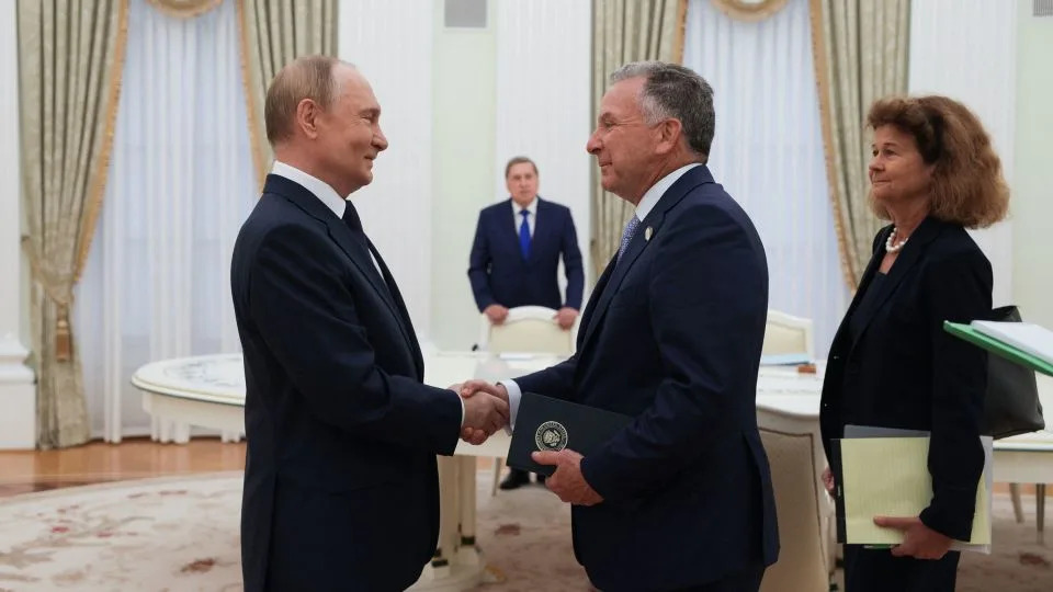 Russia's President Vladimir Putin and US special envoy Steve Witkoff met for about three hours in Moscow on Wednesday, August 6, 2025. - Gavril Grigorov/Pool/AFP/Getty Images