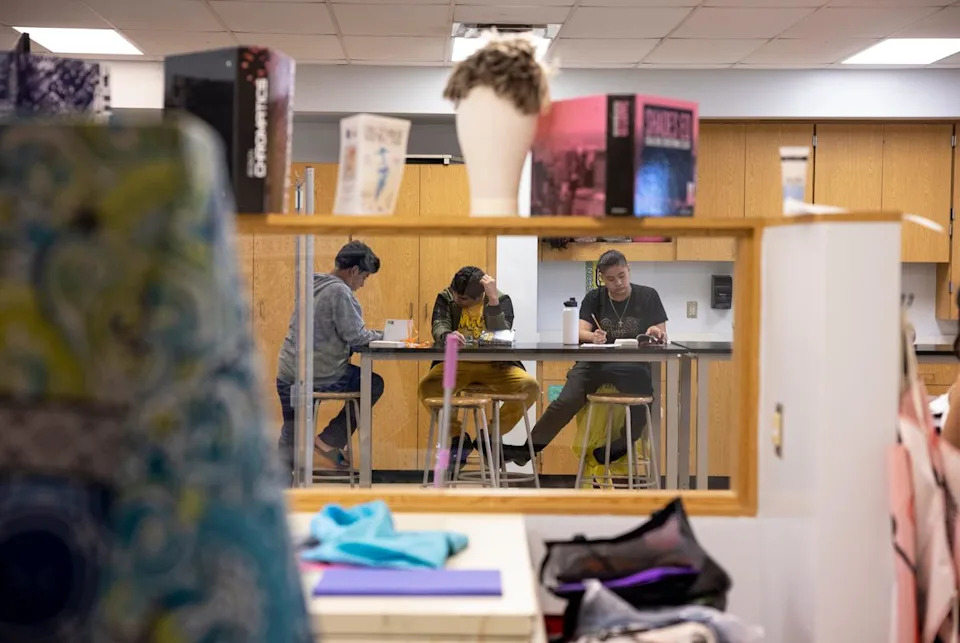 AUSTIN, TEXAS - July 23, 2025: Austin Voices for Education and Youth, hosts a summer camp at the Dobie Middle School for students that attend the three Austin ISD schools at risk of closure. Ilana Panich-Linsman for The Texas Tribune