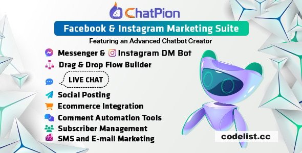 ChatPion v9.4.3 - AI Chatbot for Facebook, Instagram, eCommerce, SMS/Email & Social Media Marketing (SaaS) - nulled