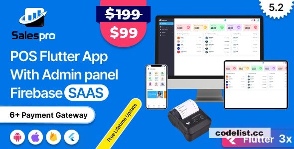 SalesPro Saas v5.2 - Flutter POS Inventory Full App+Admin panel With Firebase