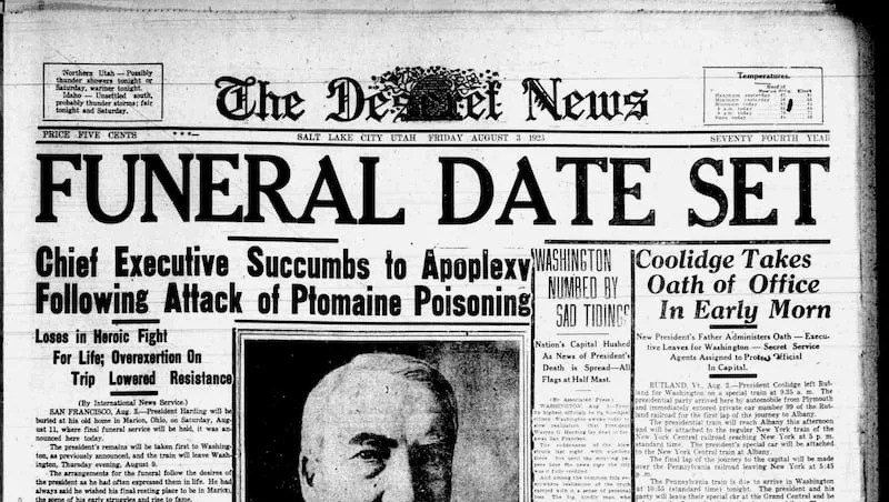 Deseret News archives: President Harding dies in San Francisco, train carries him home through Utah