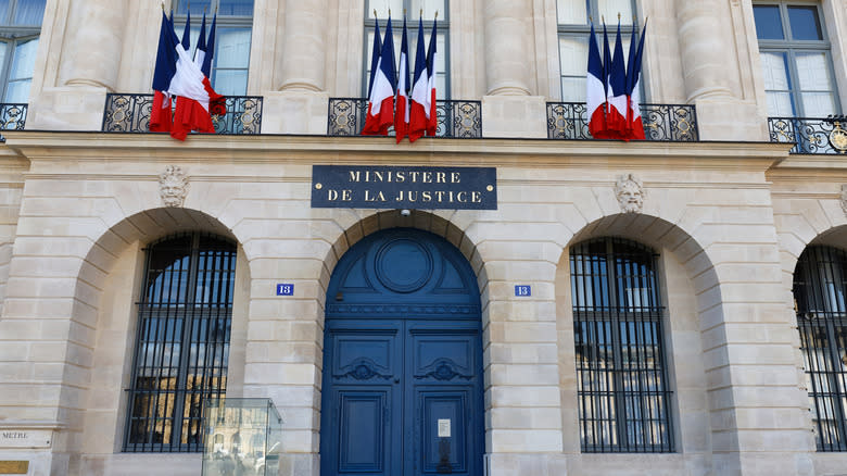 The French Ministry of Justice also known as the Chancellerie is located at the Hotel de Bourvallais on famous Vendome square in Paris, France.
