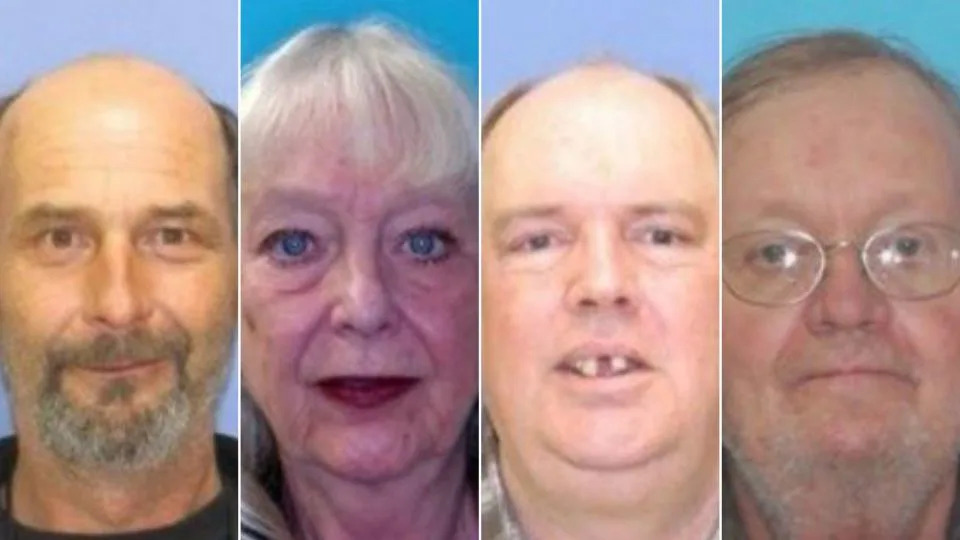 Daniel Edwin Baillie, Nancy Lauretta Kelley, David Allen Leach and Tony Wayne Palm (left to right) were killed at The Owl Bar in Anaconda. The suspect is an Army veteran who lived next door. - Montana Department of Justice