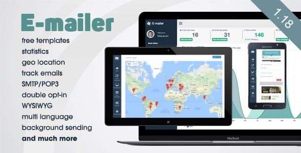 E-mailer v1.18 - Newsletter & Mailing System with Analytics + GEO location E-mailer v1.18 - Newsletter & Mailing System with Analytics + GEO location