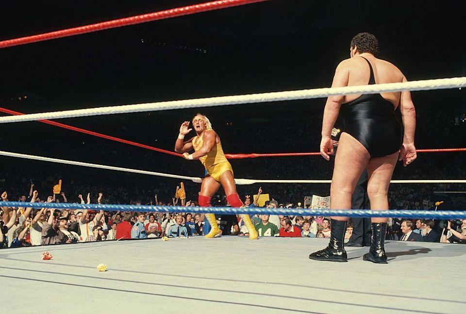 Hulk Hogan y André The Giant en Madison Square Garden de Nueva York en 1987.