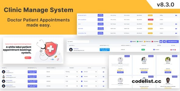 Clinic Management System v8.3.0 - Doctor Patient Appointment Management System Laravel