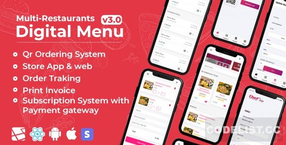 Chef v3.0 - Multi-restaurant Saas - Contact less Digital Menu Admin Panel with - React Native App Chef v3.0 - Multi-restaurant Saas - Contact less Digital Menu Admin Panel with - React Native App