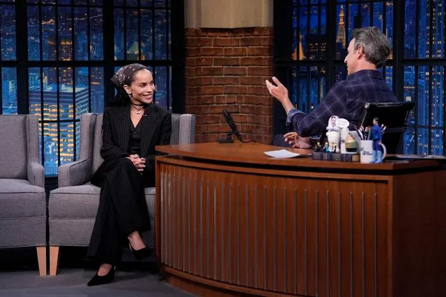 Lloyd Bishop/NBC via Getty Zoë Kravitz on 'Late Night with Seth Meyers
