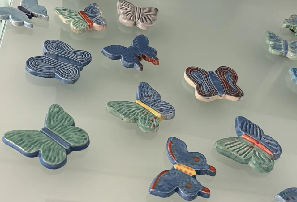 Ceramic butterflies painted by children across the Commonwealth on display at Virginia Holocaust Museum in Richmond. The Butterfly Project is a global initiative honoring the 1.5 million children murdered during the Holocaust.