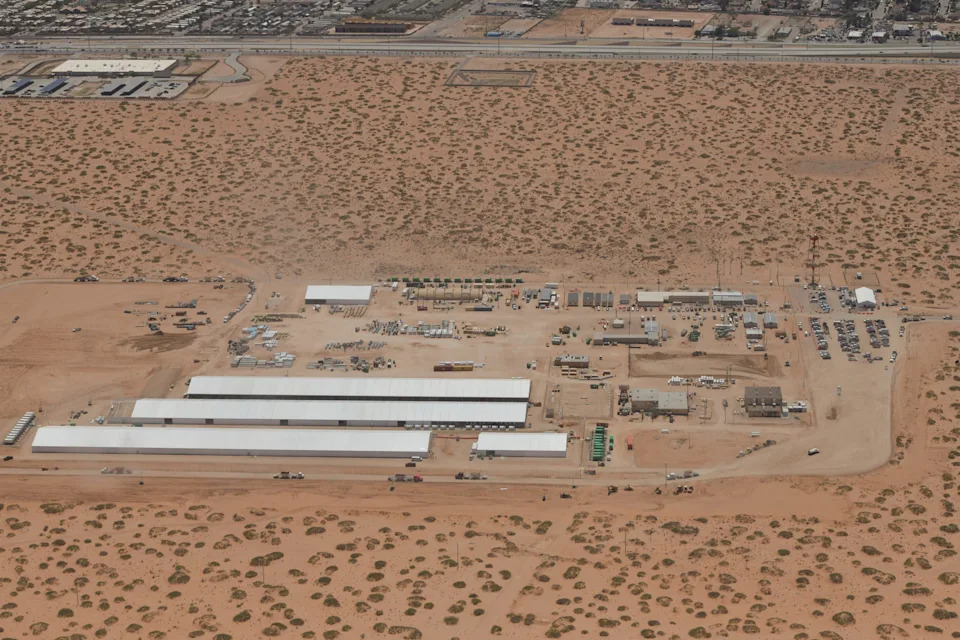 First images of ICE migrant detention facility at Fort Bliss in El Paso, Texas