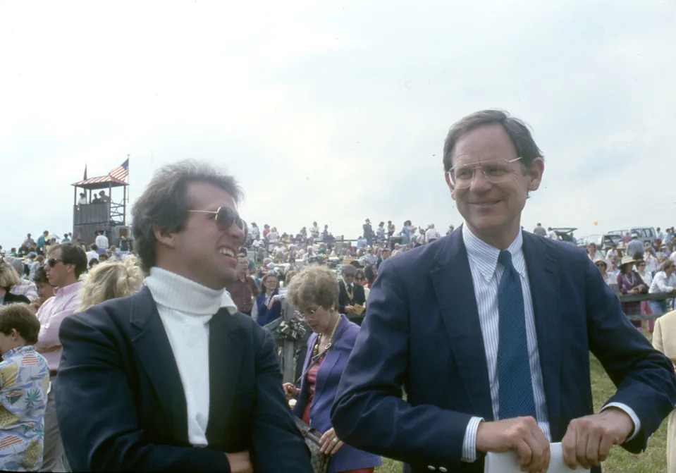 Duncan Peterson and Gov. Mike Castle at Poin-to-Point in 1987.