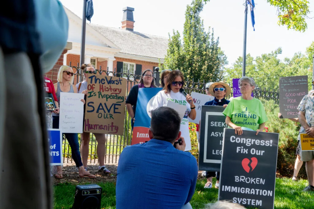 Protesters gather outside Governor’s Mansion to oppose Nebraska ICE jail